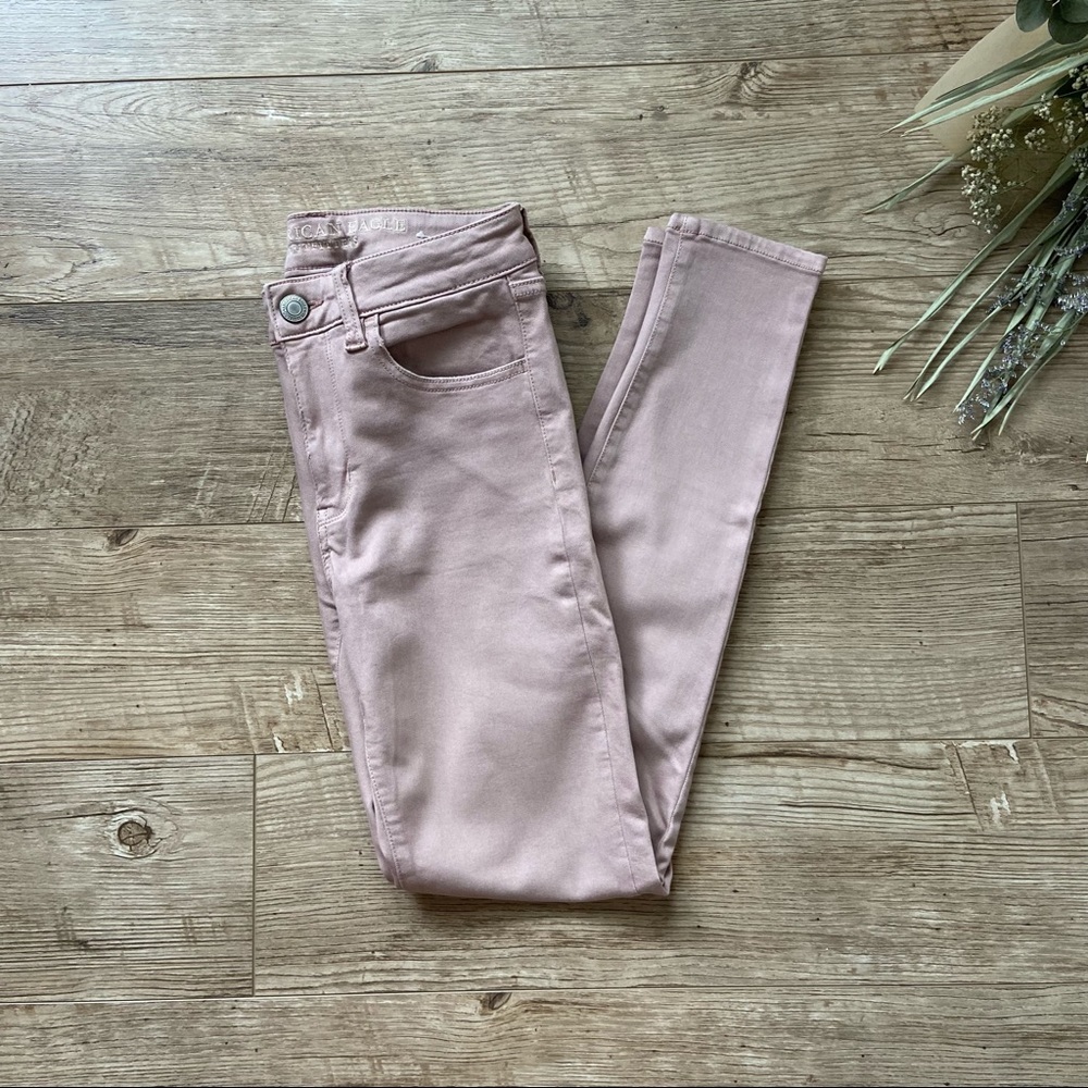 American Eagle Pink High Rise Jegging size 2